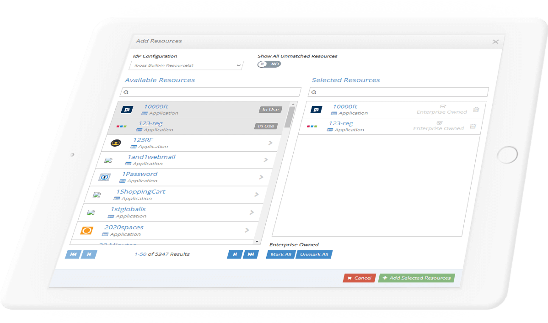 Built-in catalog of pre-labeled resources