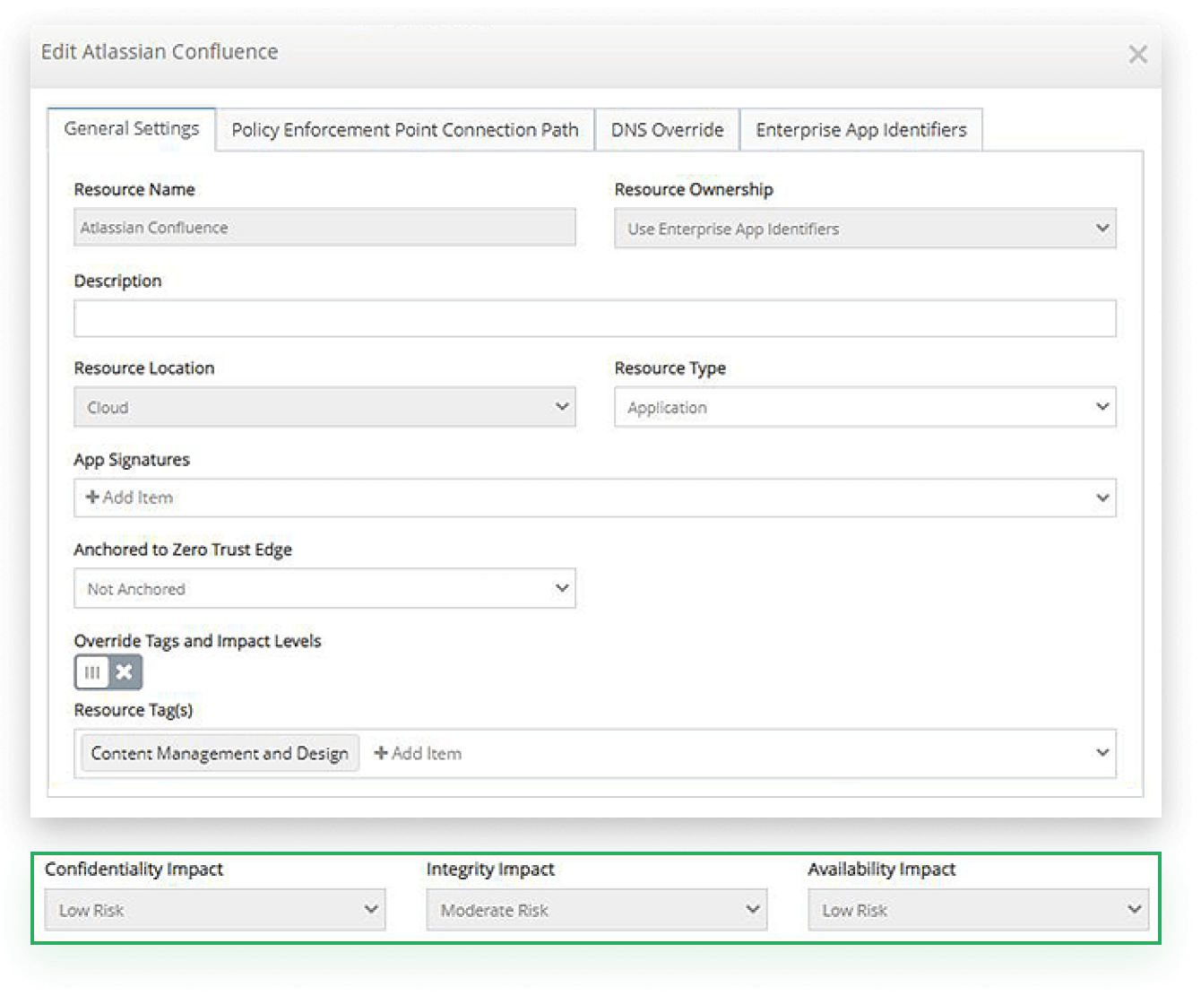 Classify resources by security objectives and impact levels